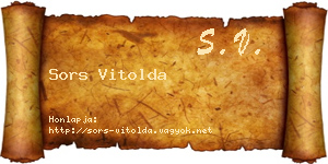 Sors Vitolda névjegykártya